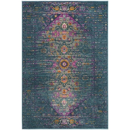 Safavieh 2 ft. 3 in. x 10 ft. Madison Rectangle Power-Loomed Rug Blue & Fuchsia MAD122C-210